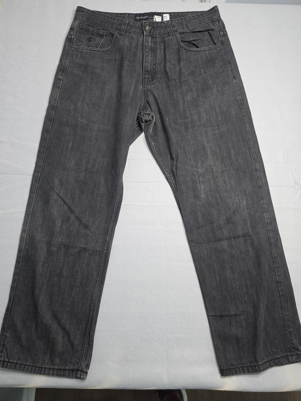 Vintage Rocawear Jeans Mens Size 40 Black Denim Skater Wide Leg Baggy